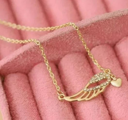 Brand New Angel Wings Love Heart Fashion Jewelry Pendant Chain Necklace