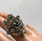 Brand New Adjustable Ring Chunky Rose with Gemstones. Women's Fashion Jewelry - Findsbyjune.com