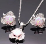 NWT Brand New Fire 🔥Opal Fashion Jewelry Set Necklace Earrings. Women's Fashion