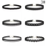 New 6 pcs Black Gothic Collar Choker Necklace. Women's Fashion Accessories