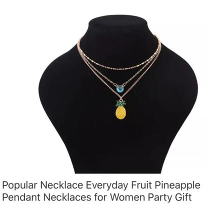 NWT 3 layer Choker Pineapple 🍍 Necklace. Women's Fashion Jewelry
