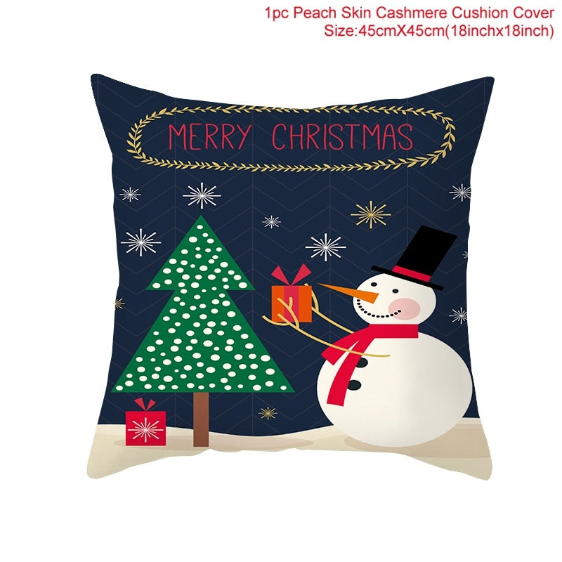 3pcs 45x45cm Cartoon Christmas Print Design Pillowcase