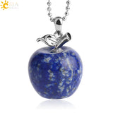 3pcs Crystal Apple Pendant Natural Gemstone Pendants