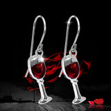 3pcs Fabulous Red Wine Goblets Stud Earrings