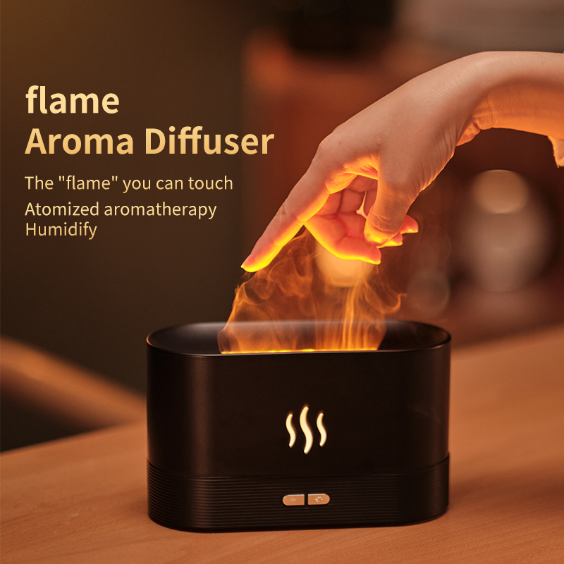 50% OFF 180 ML Simulation Flame Mist Humidifier Aroma Home and Living