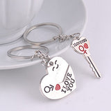 2 pcs Silver Plated Lovers Keychain Set