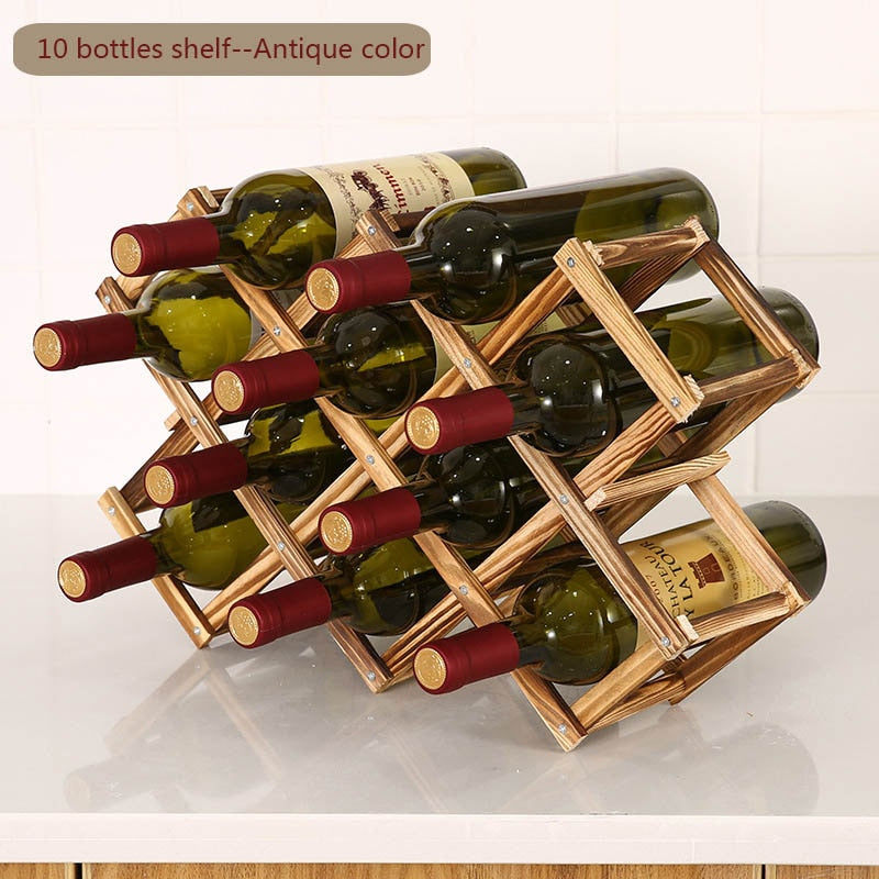 Wooden Wine Bottle Storage Rack