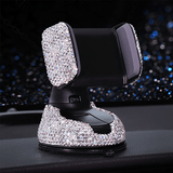 3pcs Crystal Car Phone Holder Features a 360 Degree Rotation