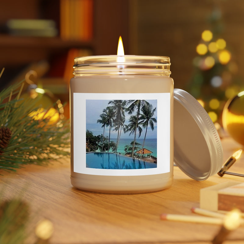 " Beautiful Scenery " Design Scented Candles, 9oz Holiday Gift Birthday Gift Comfort Spice Scent, Sea Breeze Scent, Vanilla Bean Scent Home Decor