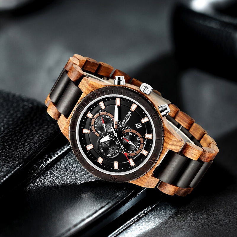 Natural Wooden Bamboo Strap Men's Quartz Watch