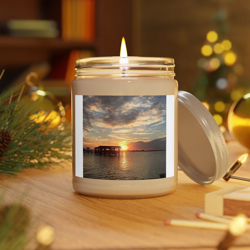 " Sunset View " Design Scented Candles, 9oz Holiday Gift Birthday Gift Comfort Spice Scent, Sea Breeze Scent, Vanilla Bean Scent Home Decor