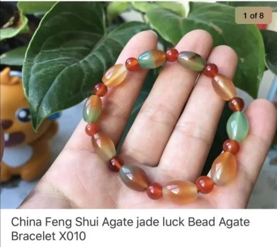 New Brown-Green Jade Stone Stretch Bracelet. Women's Fashion Accessories