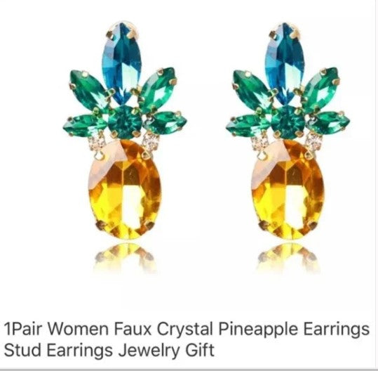 Brand New Cute Pineapple 🍍 Earrings Yellow Green . Women's Ladies Fashion Jewelry - Findsbyjune.com