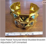 New Metal Gold Cuff Bangle Bracelet. Adjustable. Women's Fashion Accessories