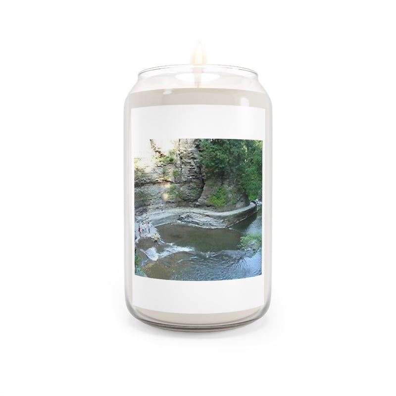 " Water Scenery View " Design Scented Candle, 13.75oz Holiday Gift Birthday Gift Comfort Spice Scent, Sea Breeze Scent, Vanilla Bean Scent Home Decor