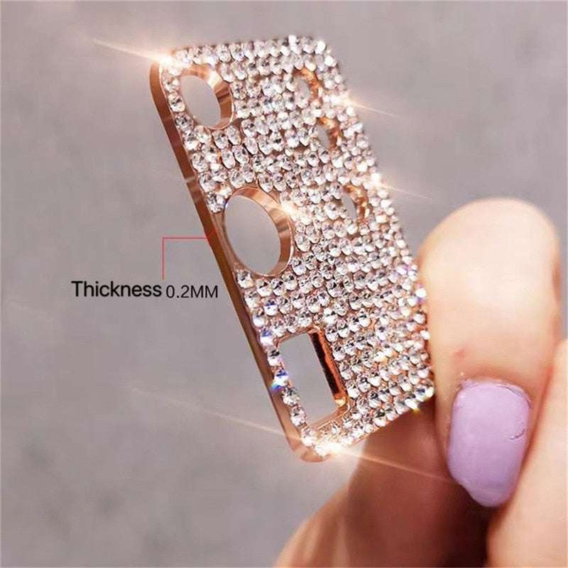 3pcs Diamond Metal Note 20 Ultra Phone Camera Lens Protection Case Cover