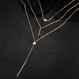 3 Piece Geometric Set 18K Gold Plated Necklace in 18K Gold Plated