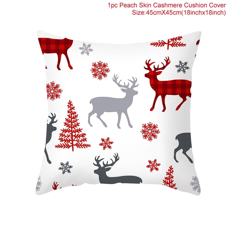 3pcs 45x45cm Cartoon Christmas Print Design Pillowcase