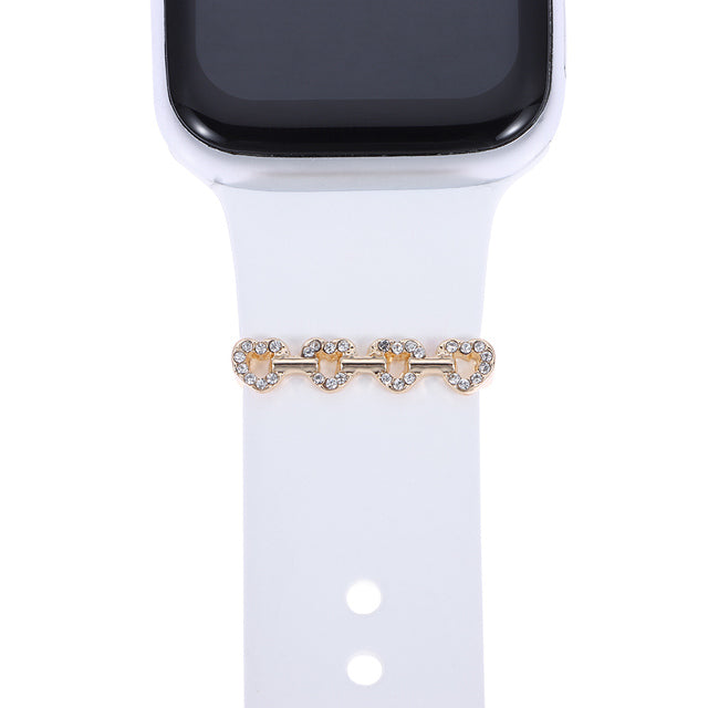 3pcs Apple Watch Band with Metal Charms Decorative Ring