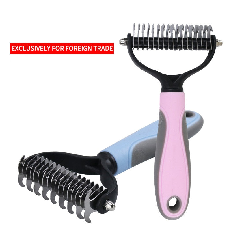 3pcs Double Sided Made Stainless Steel Bristle Dehairing Pet Brush