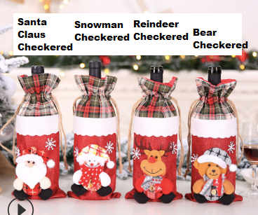 3pcs Non-Woven Wine Bottle Cover Christmas Decorations