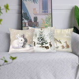 3pcs Christmas Elk Tree Cushion Pillow Cover