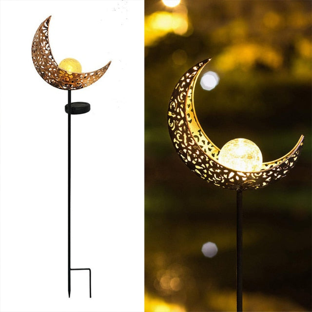 Solar Iron Art Ground Plug Lawn Light Lamp