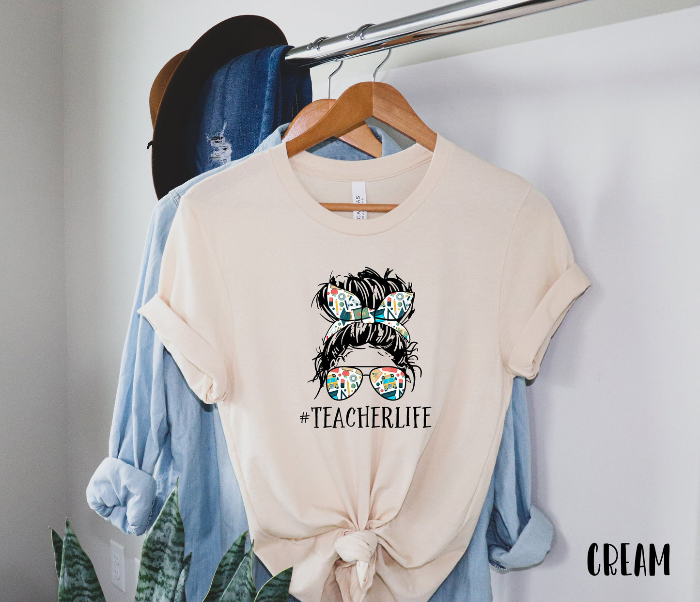 Messy Bun Teacher Life Short Sleeve Shirt
