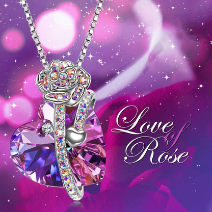 LOVE OF ROSE- Changing Pink Stone Necklace ITALY Made