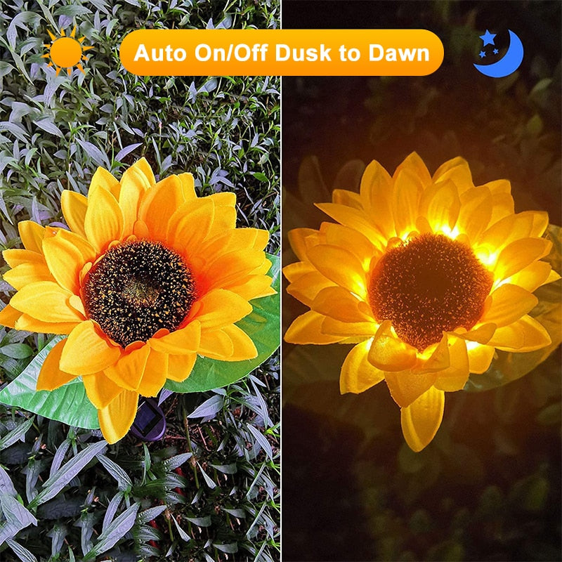 Solar Powered Sunflower LED Light