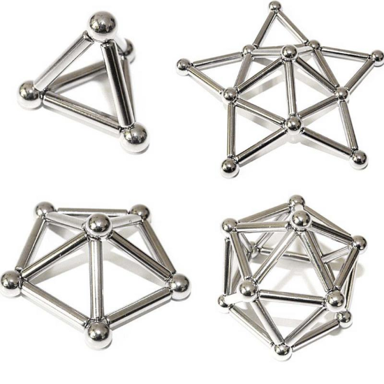LOADS OF FUN WITH MAGNETIC STICKS AND STEEL BALLS TOY BUILDING SET