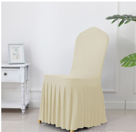 3pcs Wedding Spandex Chair Cover With  Pleated Ruffled  Skirt