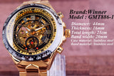 Self-Winding Mechanical Sport Design Golden Men's Stainless Steel Watch