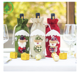 3pcs Non-Woven Wine Bottle Cover Christmas Decorations