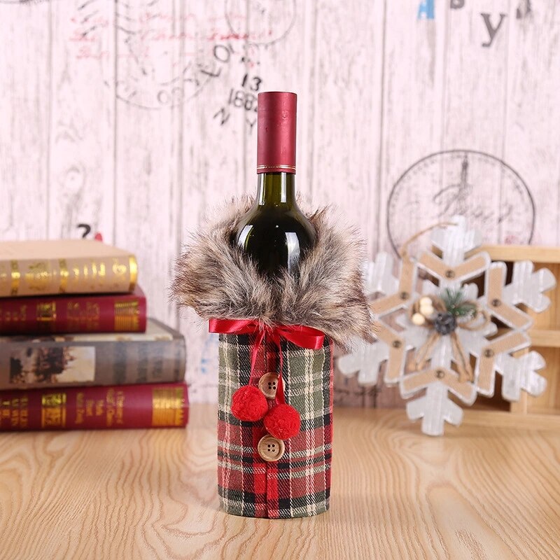 3pcs Festive Christmas Wine Bottle Cover