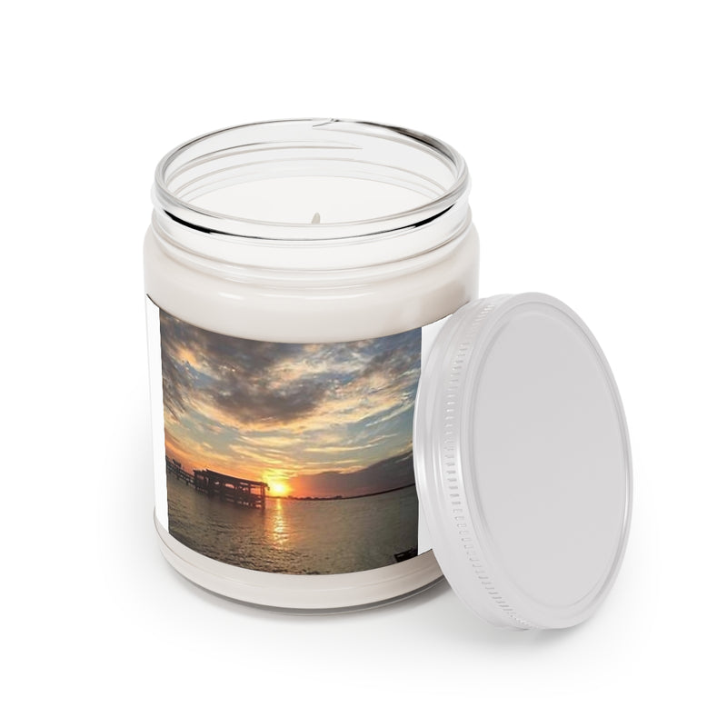 " Sunset View " Design Scented Candles, 9oz Holiday Gift Birthday Gift Comfort Spice Scent, Sea Breeze Scent, Vanilla Bean Scent Home Decor