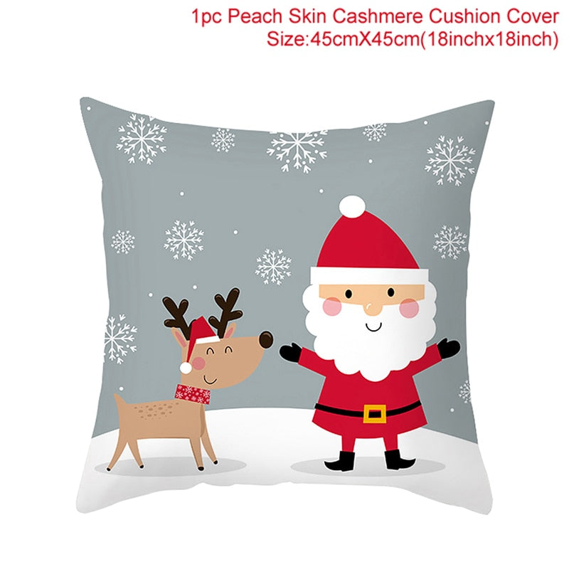 3pcs 45x45cm Cartoon Christmas Print Design Pillowcase