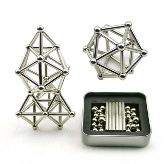 LOADS OF FUN WITH MAGNETIC STICKS AND STEEL BALLS TOY BUILDING SET