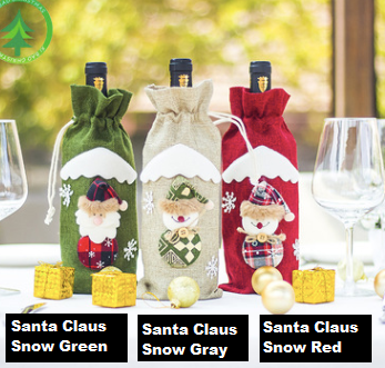 3pcs Non-Woven Wine Bottle Cover Christmas Decorations