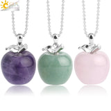 3pcs Crystal Apple Pendant Natural Gemstone Pendants