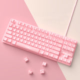 Cute Pink Wired Keyboard and Mouse Set