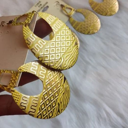 NWT Bundle 3 Pairs Yellow Oval Big Earrings. Women's Fashion Jewelry