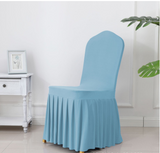 3pcs Wedding Spandex Chair Cover With  Pleated Ruffled  Skirt