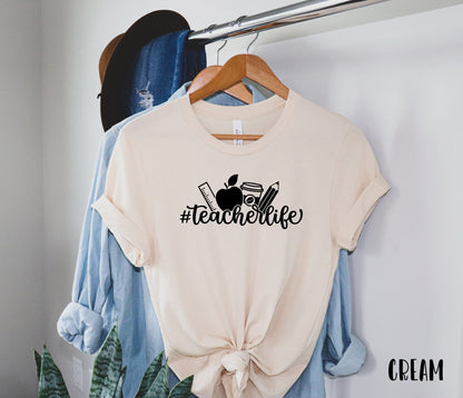 Teacher Life Shirt, Back To School Short Sleeve Shirt