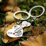 2 pcs Silver Plated Lovers Keychain Set