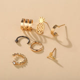 7 Piece Ear Jacket & Stud Earrings Set 18K Gold Plated Earring