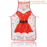 3pcs Santa Claus Christmas Non-woven Kitchen  Apron