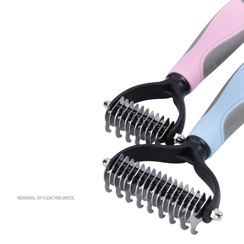 3pcs Double Sided Made Stainless Steel Bristle Dehairing Pet Brush