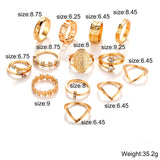 13 Piece Medallion Ring Set With ® Crystals 18K Gold Plated Ring in 18K Gold Plated