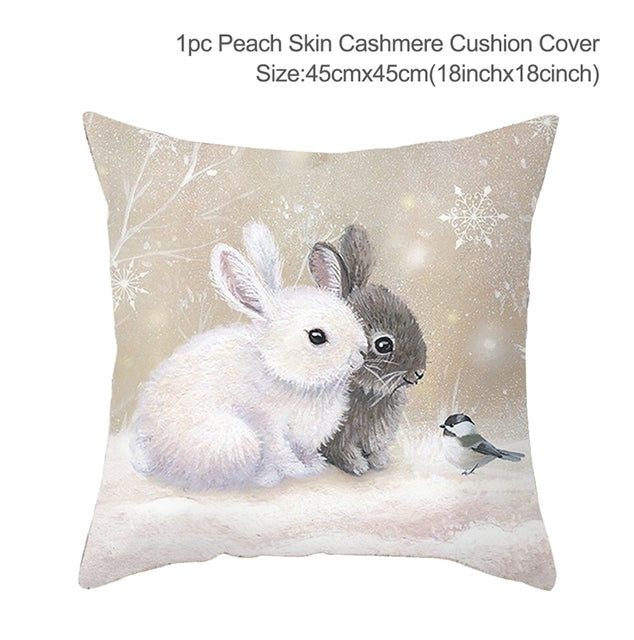 3pcs Christmas Elk Tree Cushion Pillow Cover